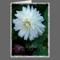 White Dahlia Happy Mother's Day cards