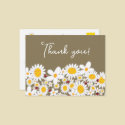 White Daisies and Ladybugs Thank You Postcard