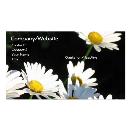 White Daisies Business Cards (front side)