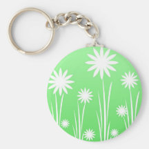 White daisies keychain