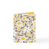 White Daisies & Ladybugs Custom Invitation Card