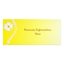 White Daisies on Yellow Bookmark Rack Card