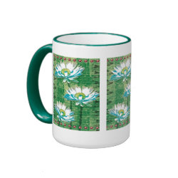 white Daisies Panel design mug