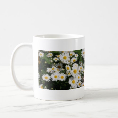 White Daisies Watercolor mug