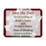 White Daisy Backlit Save the Date Flexible Magnet