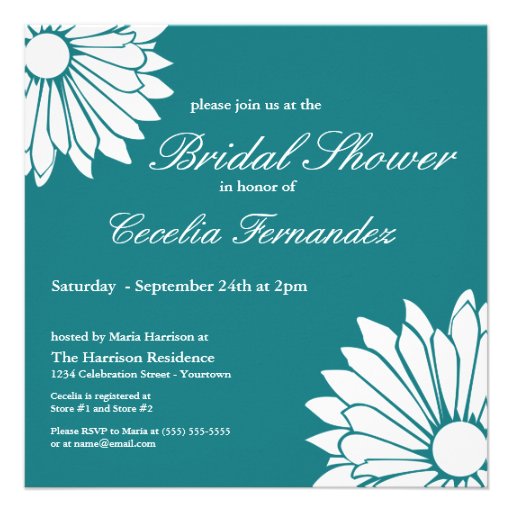 White Daisy Bridal Shower Invitations