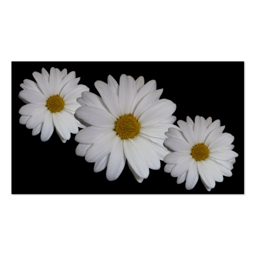 White daisy business card (back side)