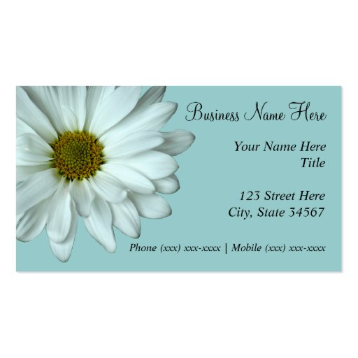 White Daisy Business Cards