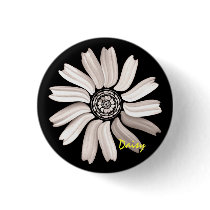 White Daisy Button/Pin by ggbythebay White Daisy Button/Pin