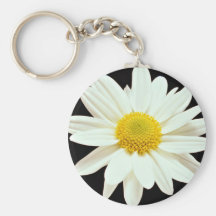 White daisy chrysanthemum  flowers keychain