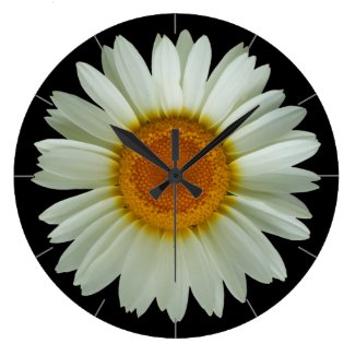 White Daisy Clock