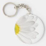 White Daisy Flower Background Customized Daisies Key Chain