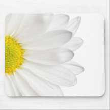White Daisy Flower Background Customized Daisies Mouse Pad