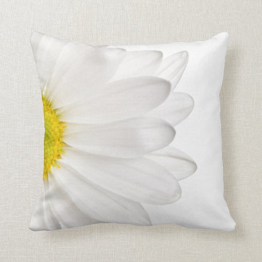 White Daisy Flower Background Customized Daisies Pillows Zazzle