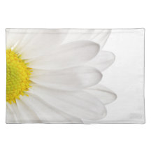White Daisy Flower Background Customized Daisies Place Mats