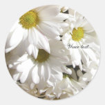 White Daisy Flower Custom Envelope Seals Stickers