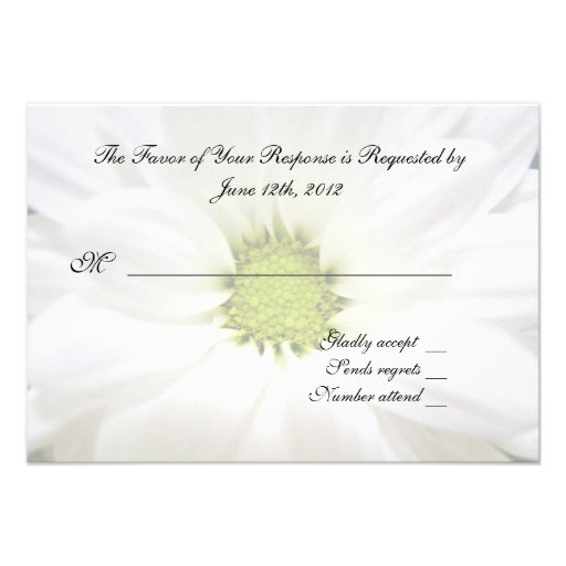 white daisy flower weddings custom invitations