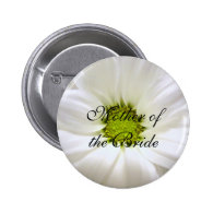 white daisy flower weddings pinback buttons