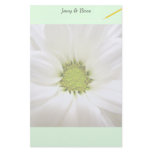 white daisy flower weddings stationery