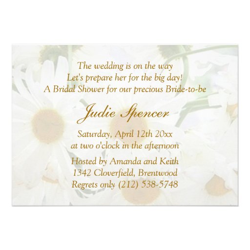 White daisy flowers Bridal Shower Invitation
