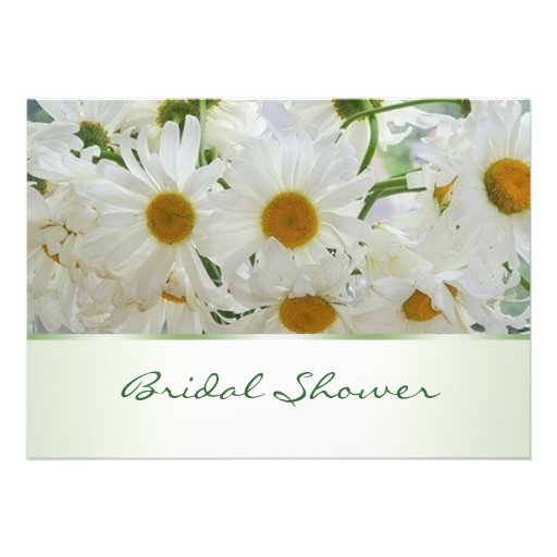 White daisy flowers Bridal Shower Invitation