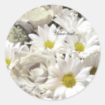 White Daisy Flowers Custom Envelope Seals Sticker