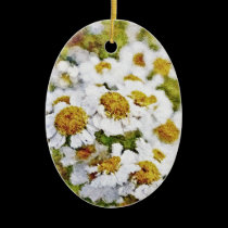 White Daisy Flowers - Painting Art Ornaments ornaments