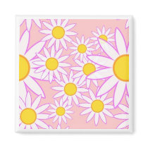 White Daisy magnets