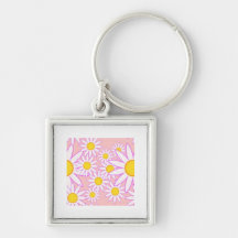 White Daisy Key Chains