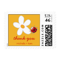 White Daisy & Ladybug Custom Thank You Stamps /