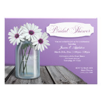 White Daisy Mason Jar Bridal Shower Invitations invitations