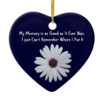 White Daisy - My Memory's as Good as Ever Christmas Tree Ornaments