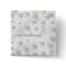 White Daisy- our wedding buttons by partypassion White Daisy- our wedding buttons