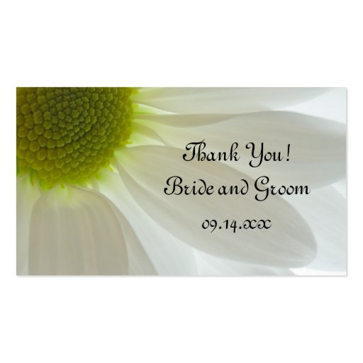 White Daisy Petals Wedding Favor Tags Business Cards (front side)