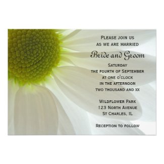 White Daisy Petals Wedding Invitation