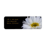 White Daisy Return Address Label
