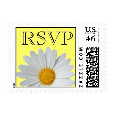 White Daisy RSVP Postage