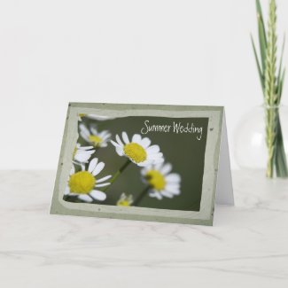 White Daisy Summer Wedding Save the Date card