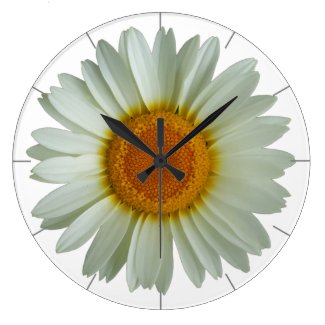 White Daisy Wall Clock