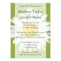White Daisy Wedding Invitation Announcement