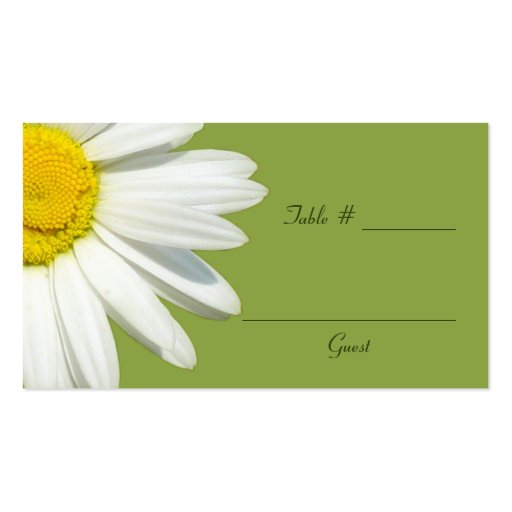 White Daisy Wedding Table Place Cards Business Card