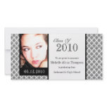 White Damask Graduation Announcement Photo Cards photo cards