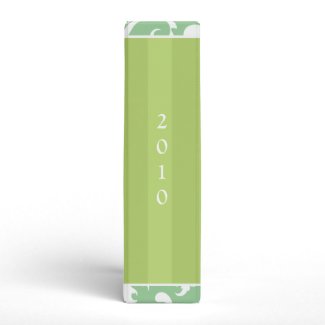 White Damask Lime Striped and Tiffany Photo Binder binder