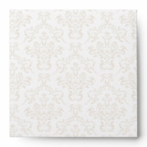 White Damask Square Envelopes