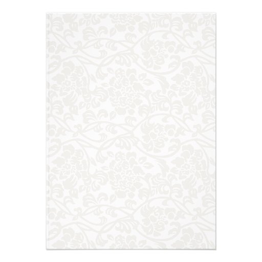 White Damask Wedding Invitation