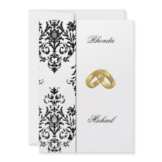 White Damask Wedding Invitation Damask invitation
