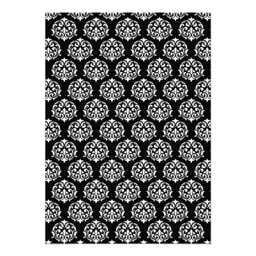 White Damask Wedding Invitations