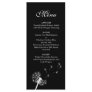White Dandelion Wedding Menu Custom Rack Cards