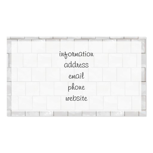 White Decorative Marble Tile Background Business Card Templates (back side)
