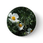 White Desert Flower Pinback Button
